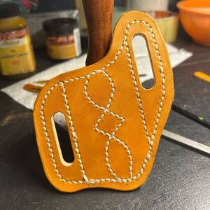 Custom western stitched knife sheath